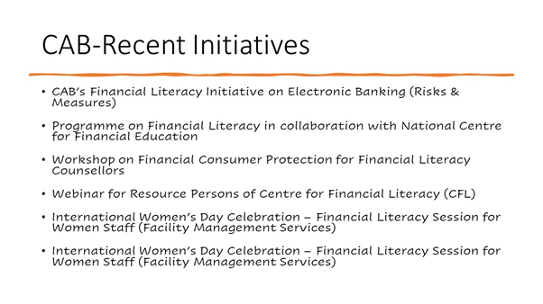 CAB Recent Initiatives